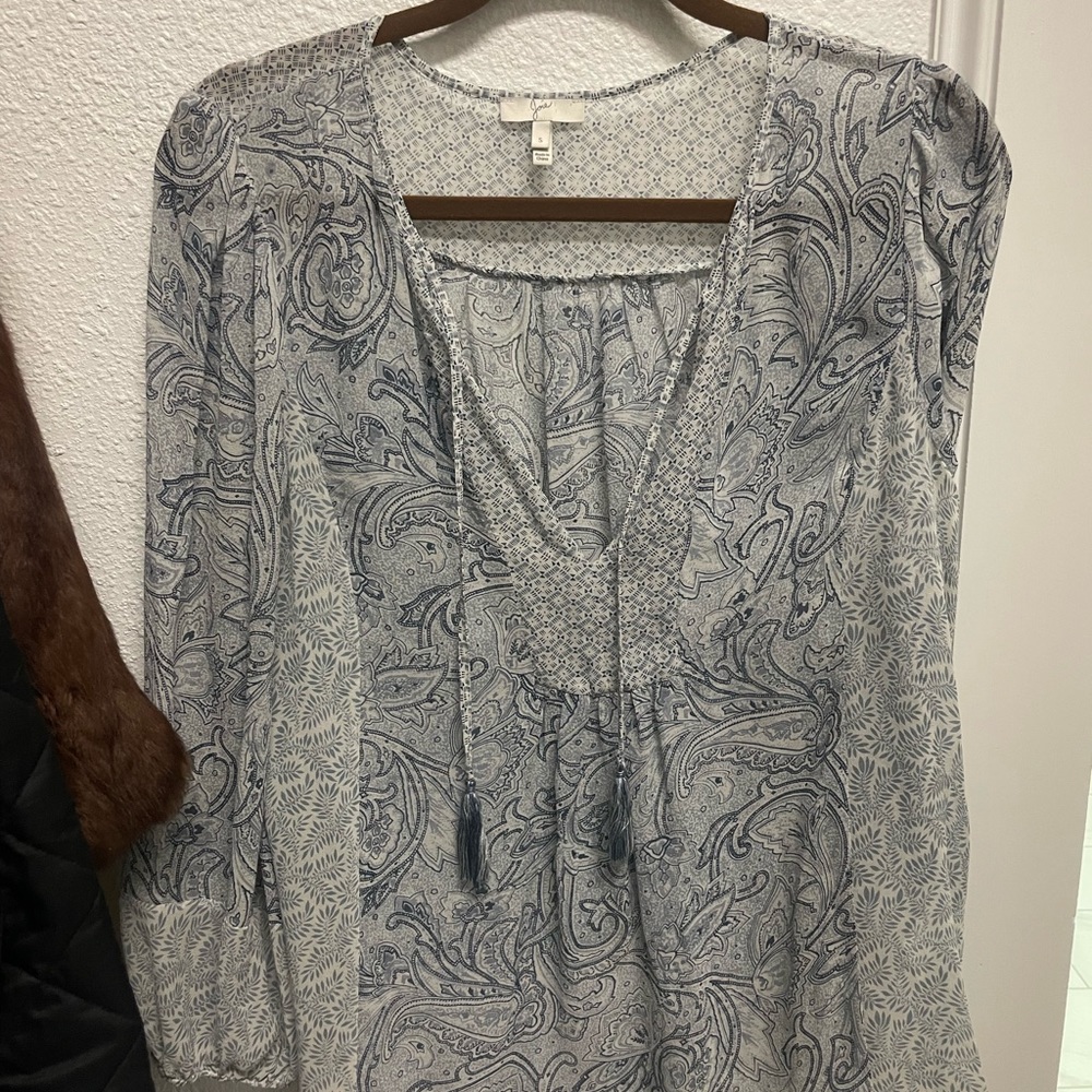 Joie Light Blue Silk Blouse